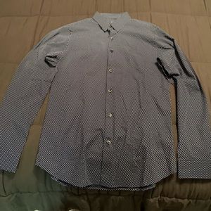 Express Dress shirt navy and white. extra slim fit. Brand New